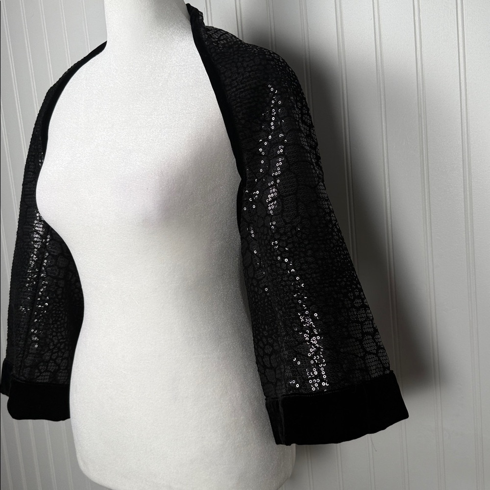 Elegant Harrison Morgan NYC Black Sequin shrug